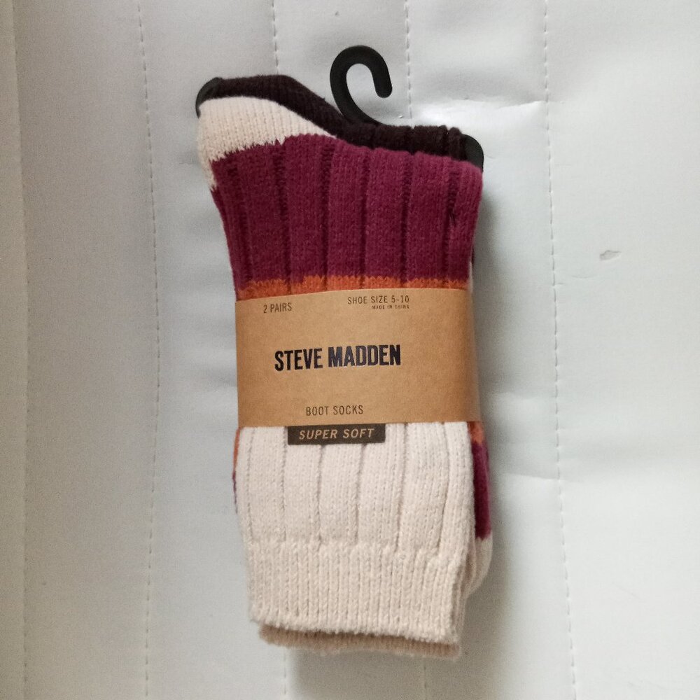 Steve Madden 2-PK Super Soft Boot Socks SZ 5-10 NWT